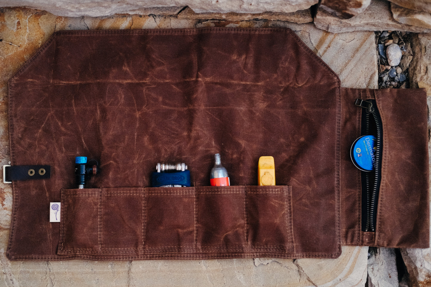 Bike Tool Roll (red waxed canvas)